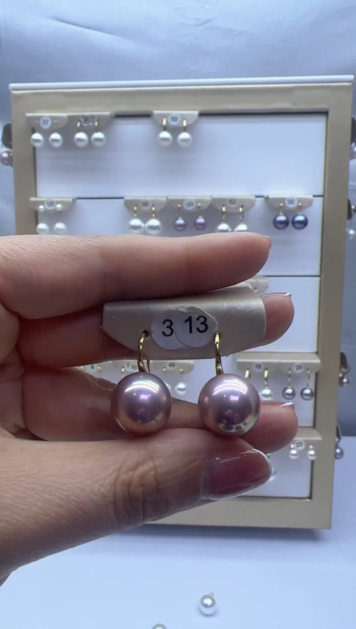 【闪购商品】淡水珍珠耳饰18K金镶嵌313