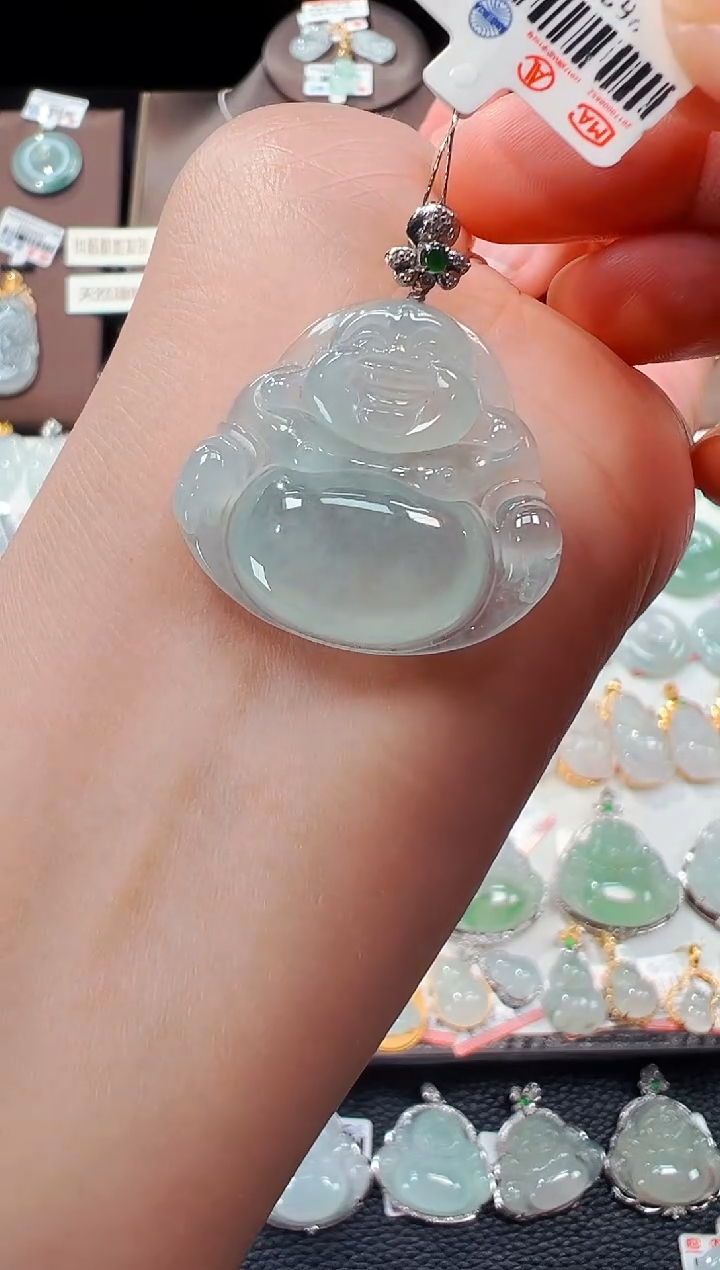 【闪购商品】翡翠吊坠(不含链)18K金镶嵌佛公吊坠986