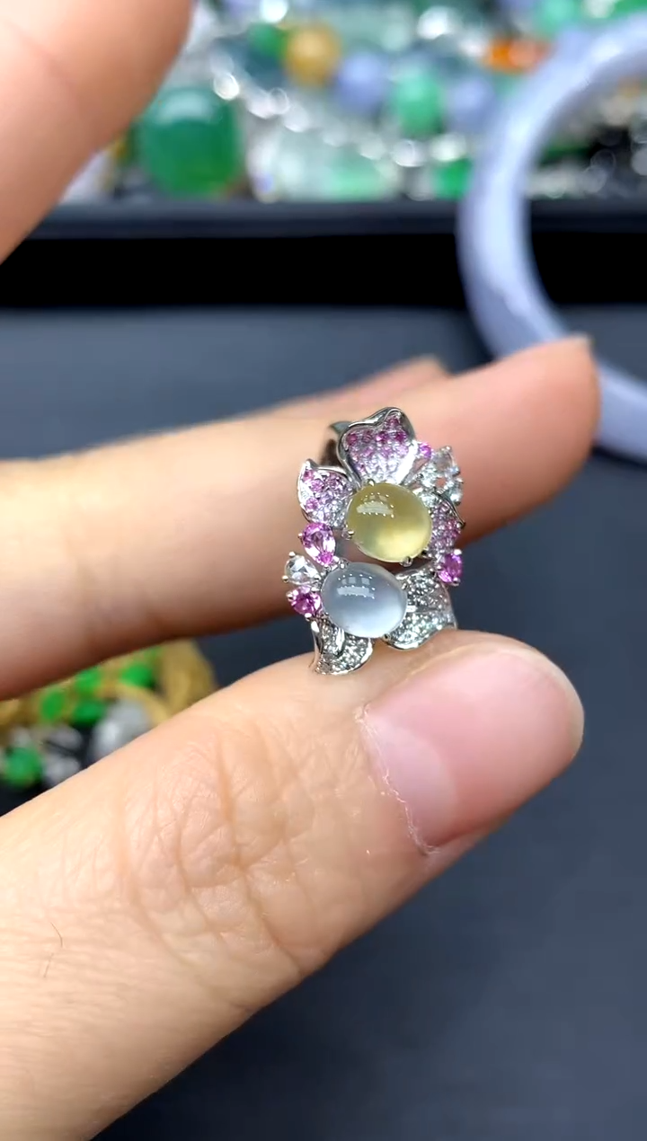 18K金镶嵌戒指翡翠355-中国好珍宝