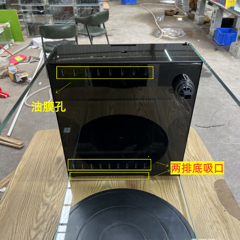 70*30*35侧滤鱼缸带干湿分离盒侧虑 背虑鱼缸一体缸溪流缸