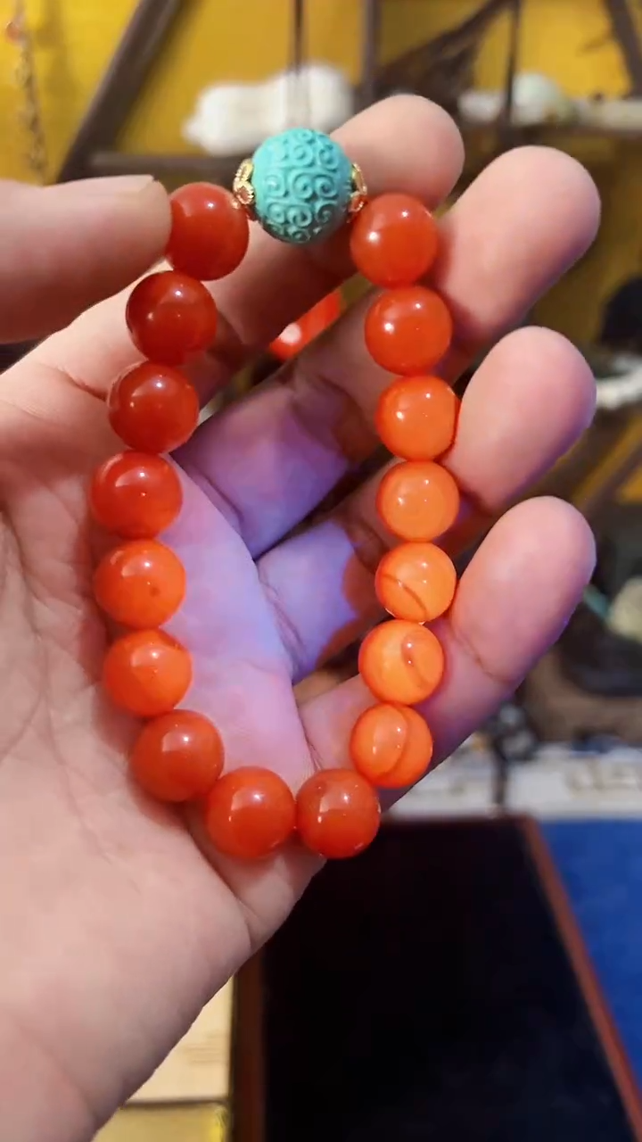 【闪购商品】南红玛瑙挂件合金南红 单圈 +南(飞铃文玩)