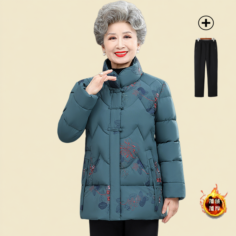 2025年妈妈中老年棉衣中老年人洋气保暖棉袄妈妈冬装外套加厚棉服