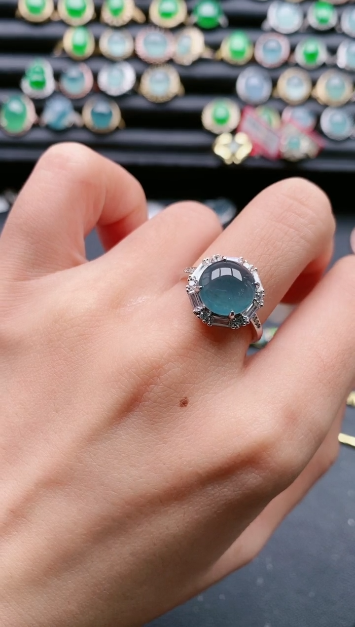 【闪购商品】翡翠戒指银S925镶嵌111111