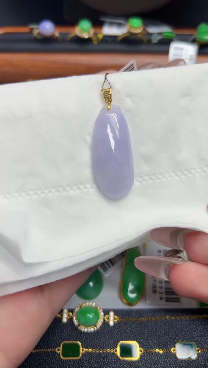 【闪购商品】翡翠颈饰18K金镶嵌Y缅料A货/支持复检/一件