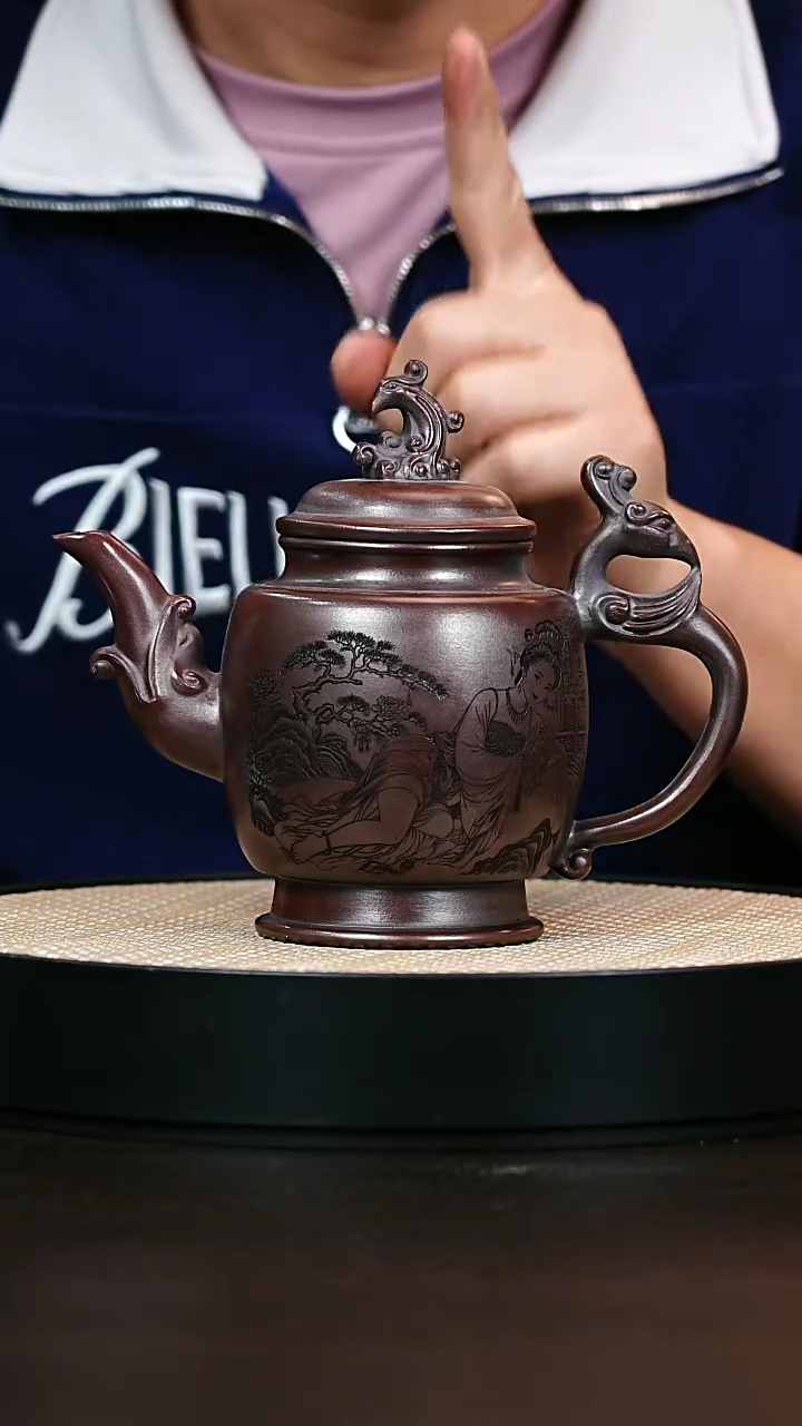 茶壶紫砂古乌泥凤鸣宫灯500cc