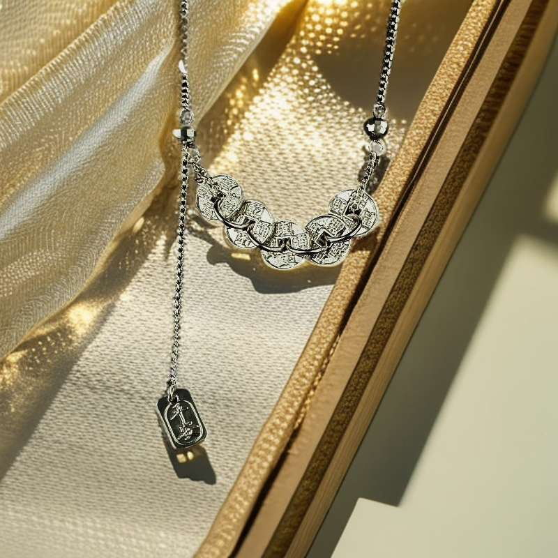 【抓紧处理】轻奢设计ins风女款气质定制生肖挂饰A704五帝钱项链