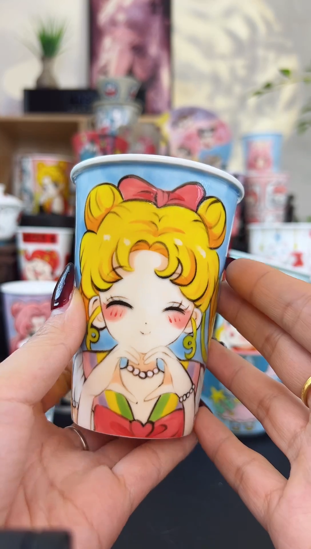 【闪购商品】摆件笙笙漫 手工手绘陶瓷杯杯