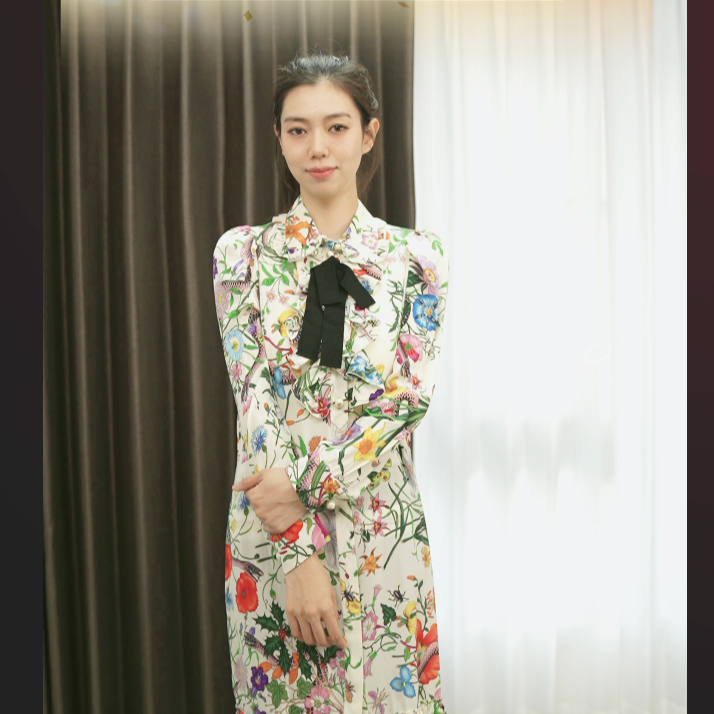 95新 GUCCI/古驰 花色衬衣裙40码/250822ZJXSH03