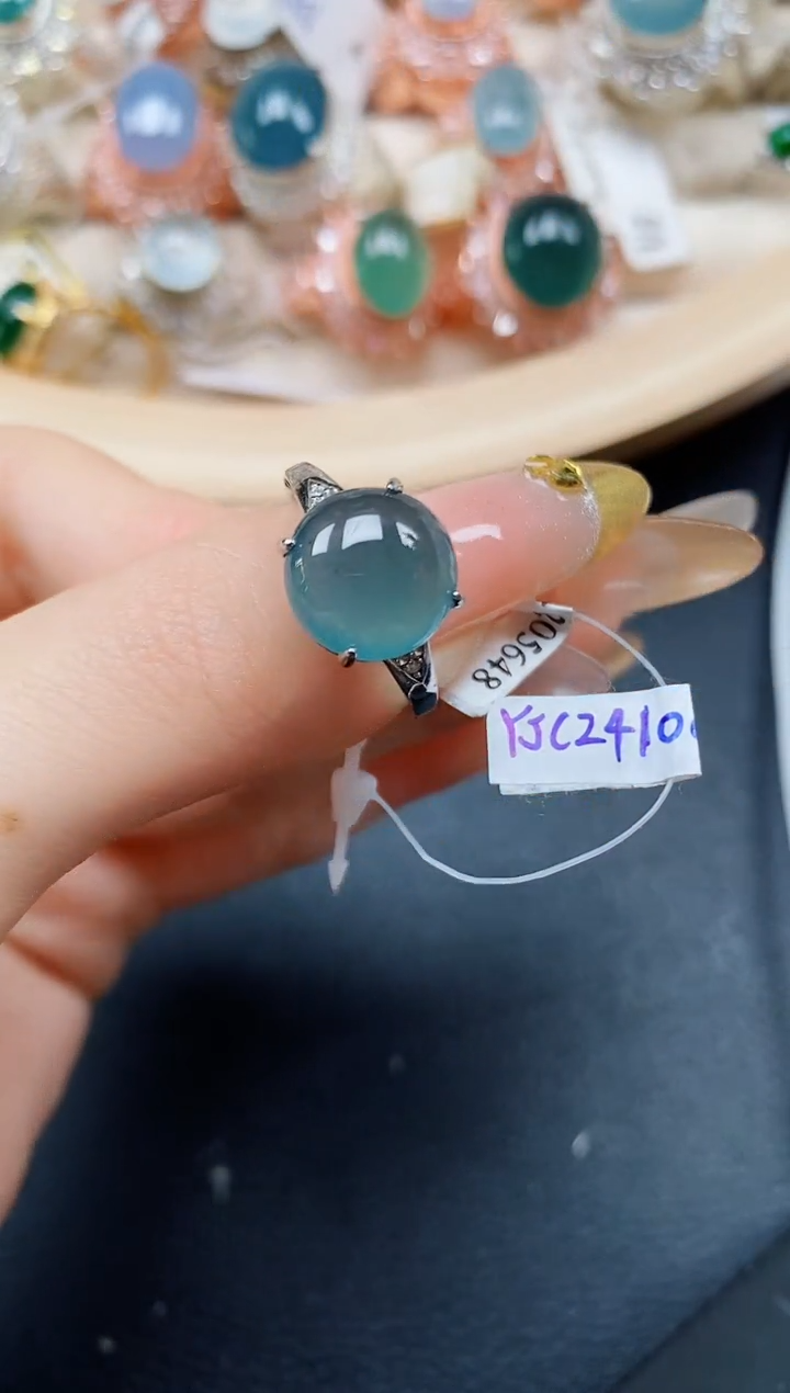 【闪购商品】翡翠戒指银S925镶嵌翡翠