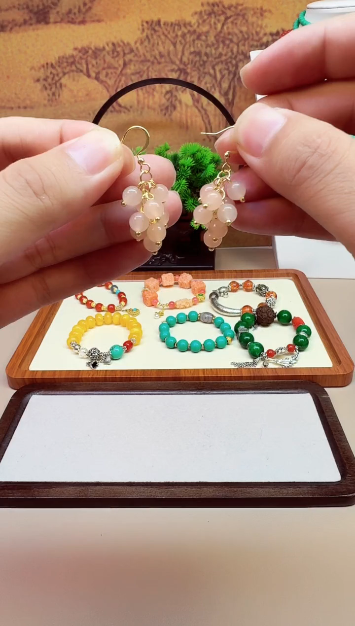 手链14K金镶嵌和田玉E77