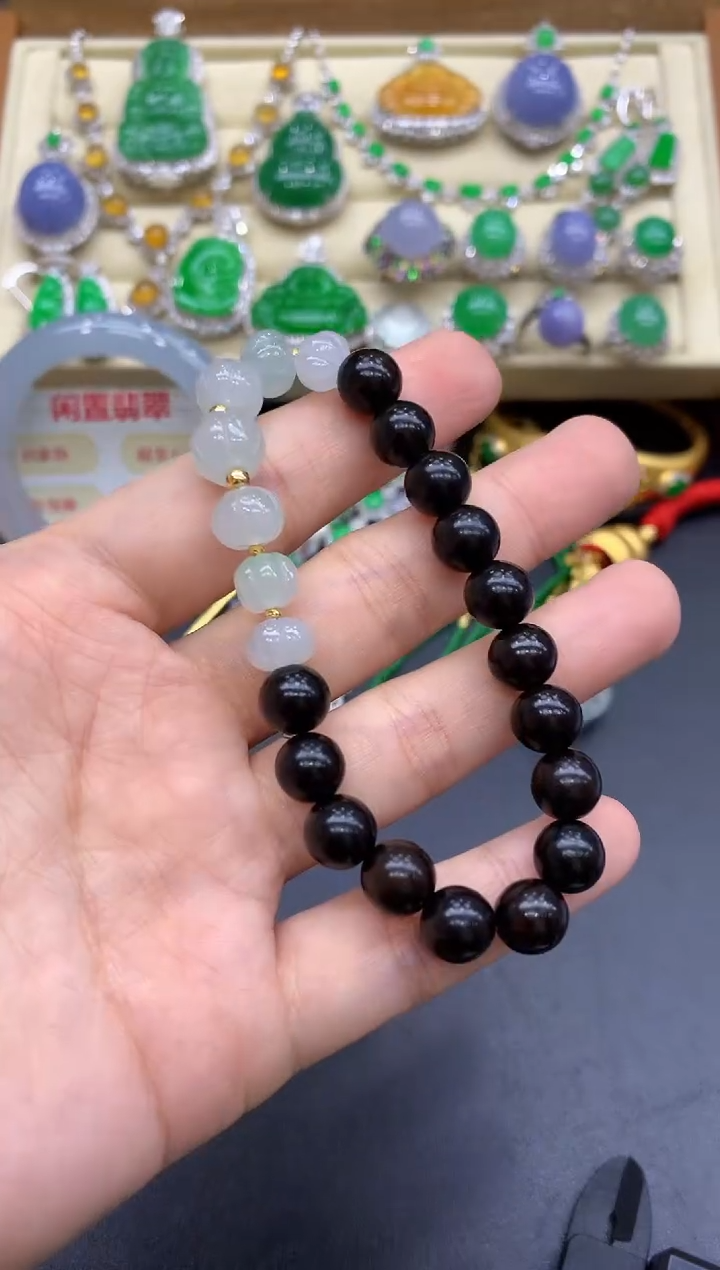 18K金镶嵌手链翡翠148-中国好珍宝