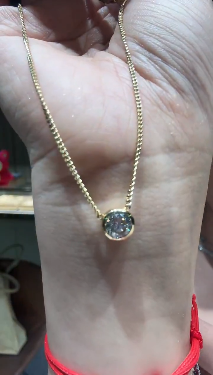 18K金镶嵌项链钻石古巴