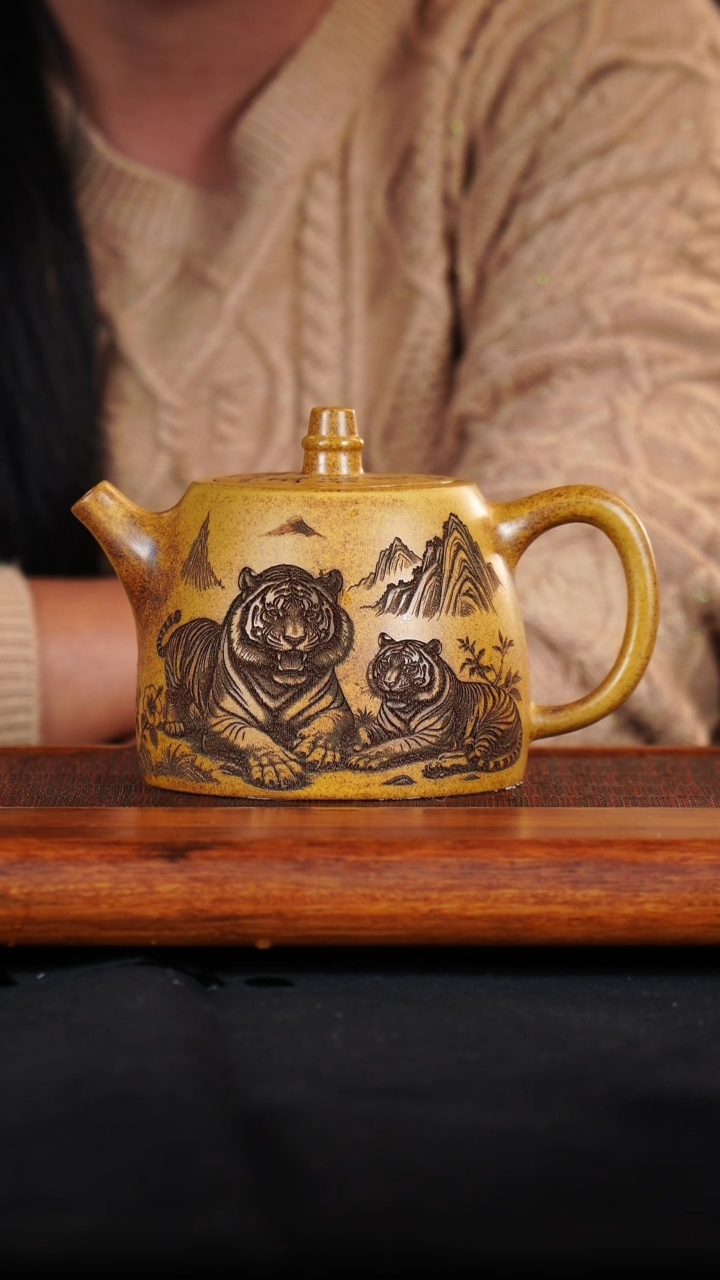 茶杯紫砂原矿紫砂壶汉铎刻绘款