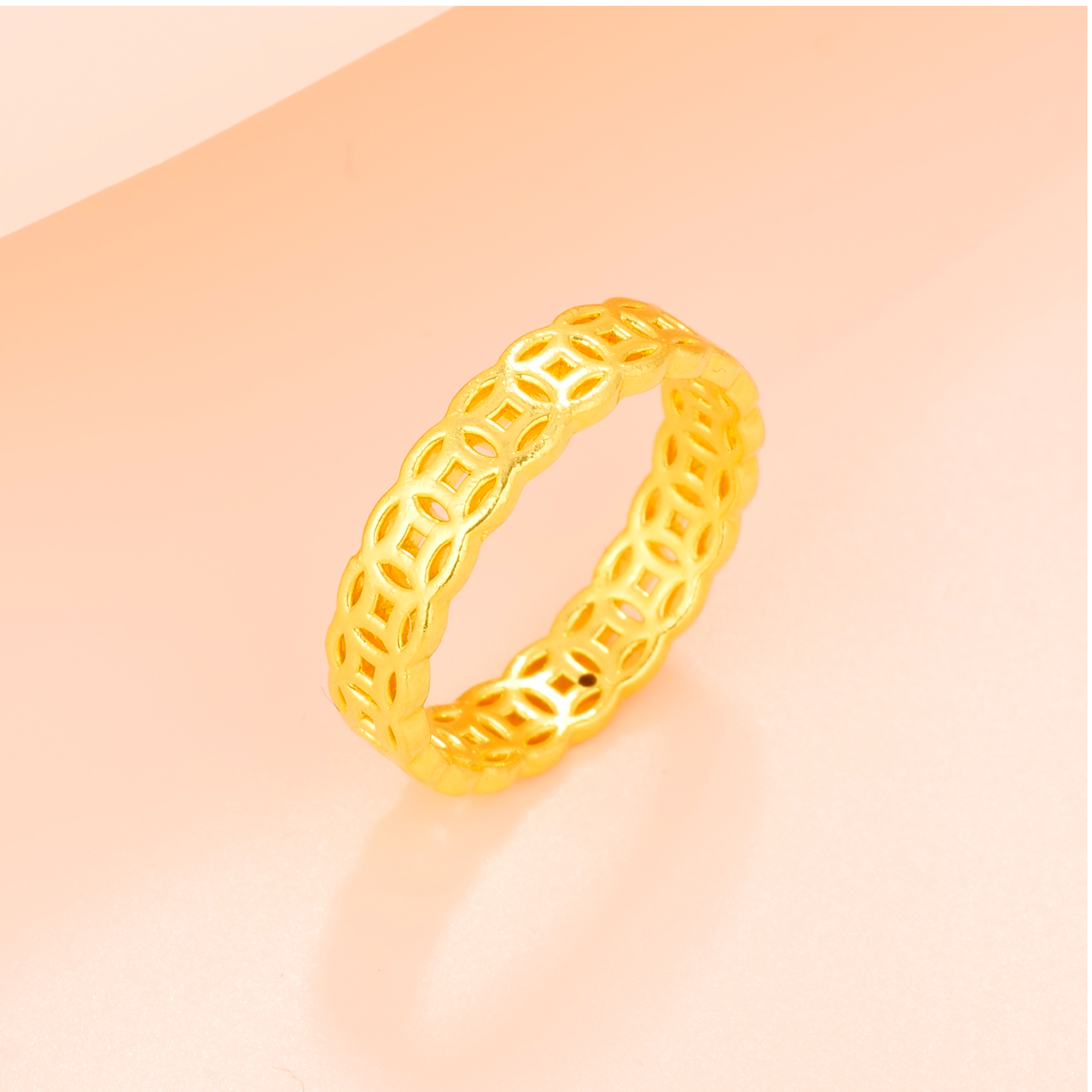 【北北专享】足金999饰品 钱多多戒指 19# GP 2