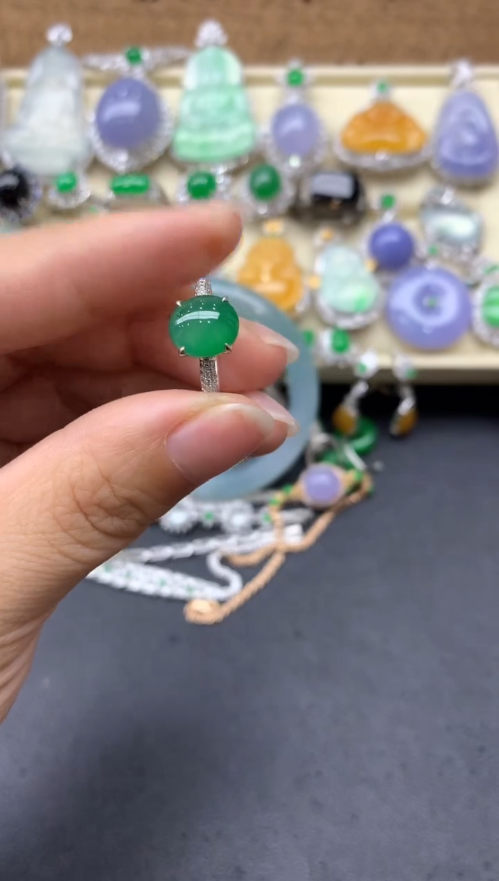 【闪购商品】翡翠戒指18K金镶嵌409-中国好珍宝