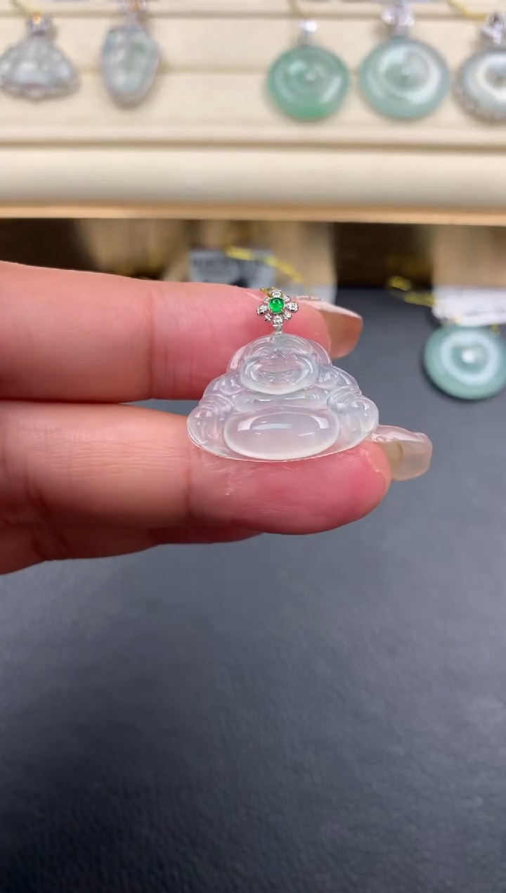 【闪购商品】翡翠颈饰18K金镶嵌D497