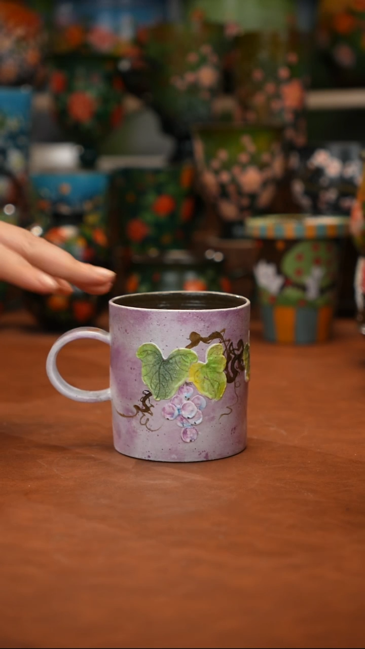 紫砂油画手绘釉下彩