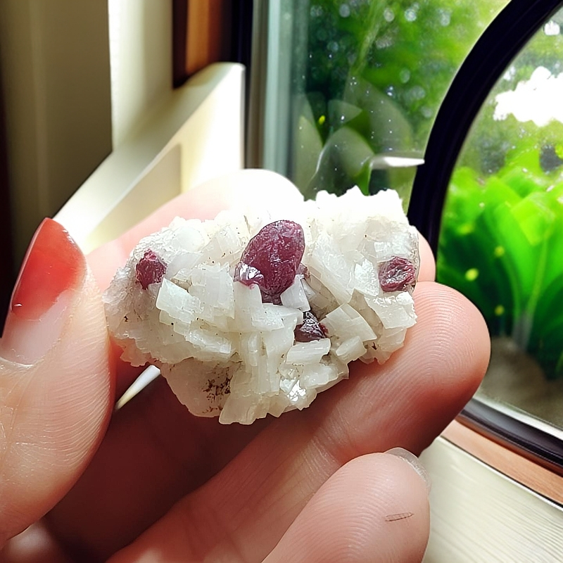 原产地天然晶体朱砂毛料摆件朱砂手串