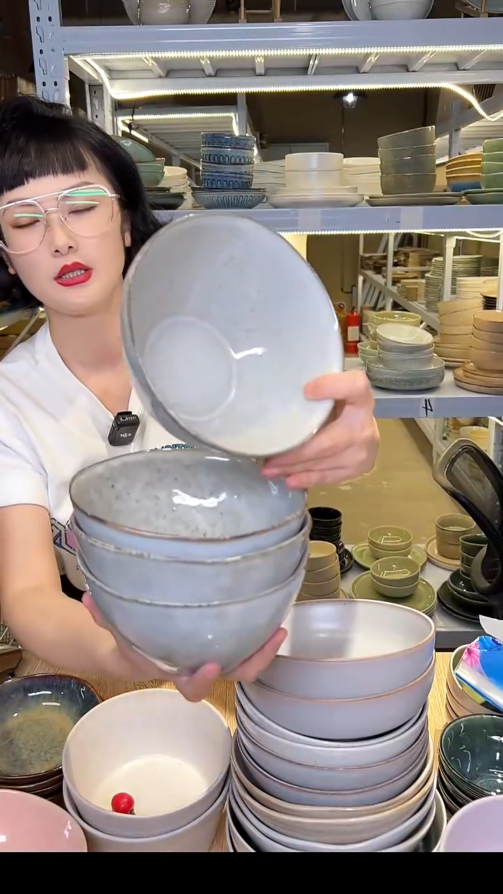 瓷32 外贸尾货高温釉下彩陶瓷餐具默认微瑕