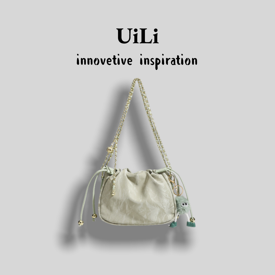 新中式时尚洋气水桶包女士2025新款网红夏季链条单肩斜挎包小包包