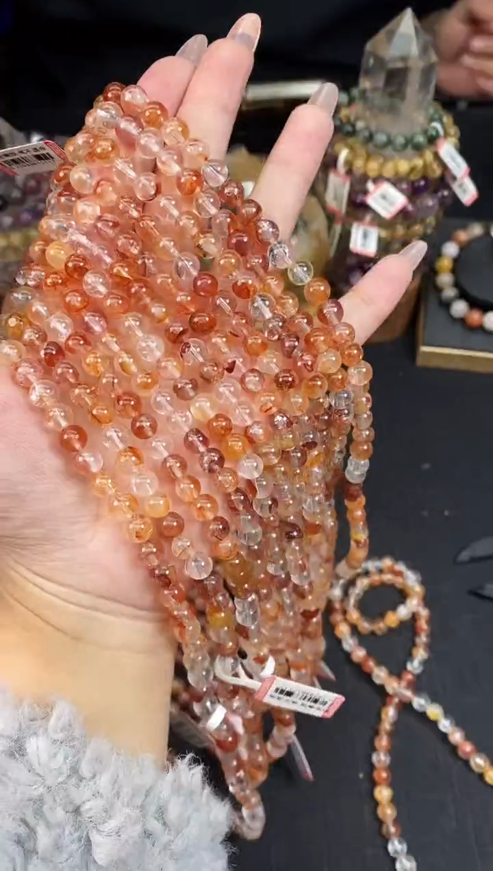 【闪购商品】水晶手串未镶嵌锦鲤胶花三圈手串多样性发其一