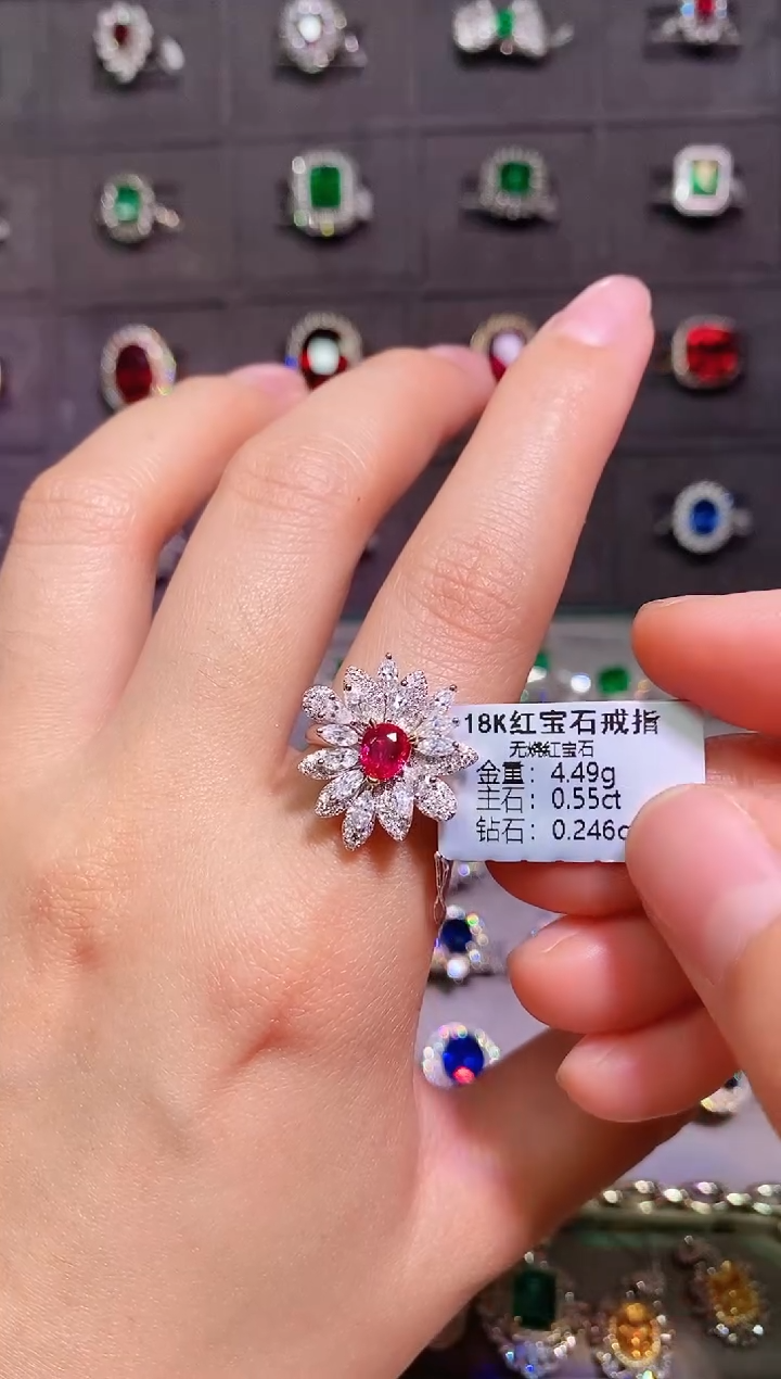 【闪购商品】红宝石18K金戒指18K金镶嵌-