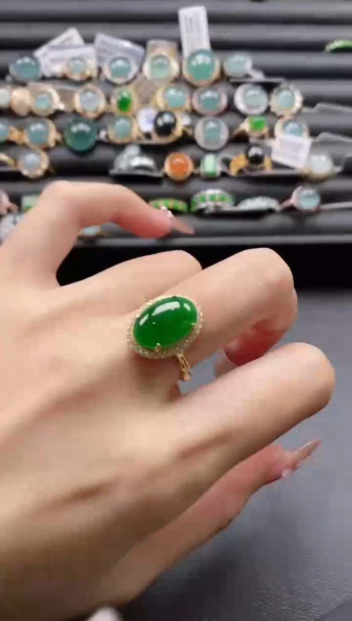 【闪购商品】翡翠戒指银S925镶嵌11111