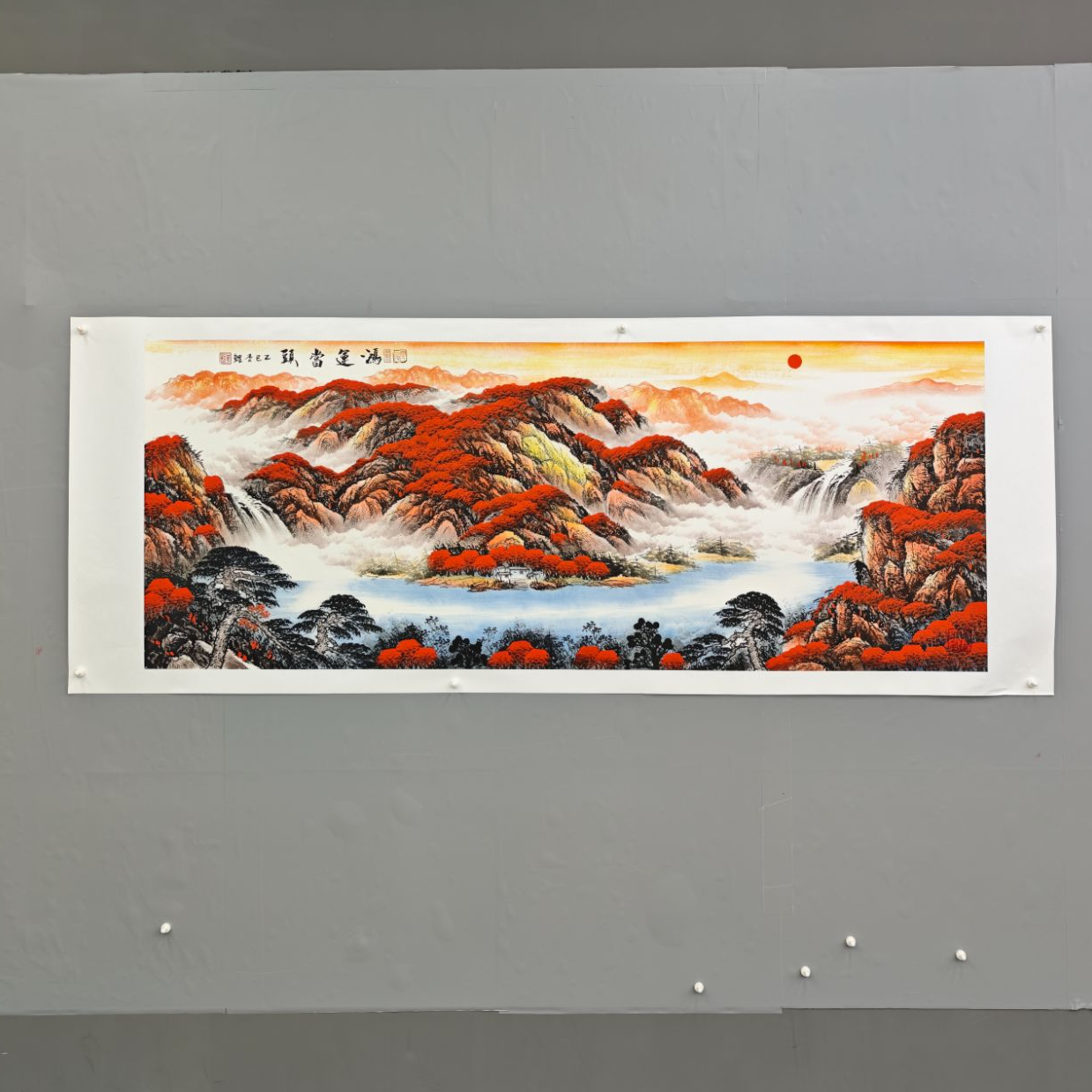 锦煌专属/李鲤手绘/鸿运当头/画芯180*70/十二平尺T