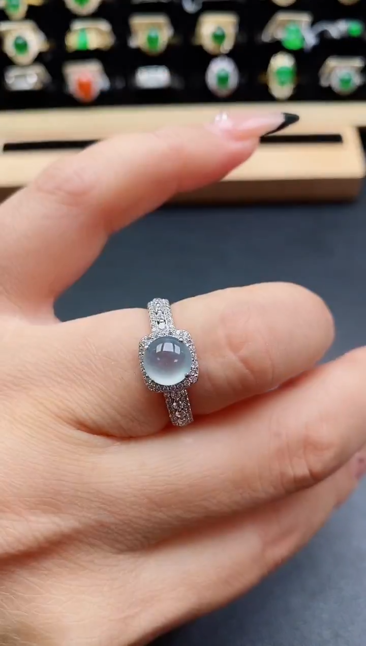 银S925镶嵌戒指翡翠121