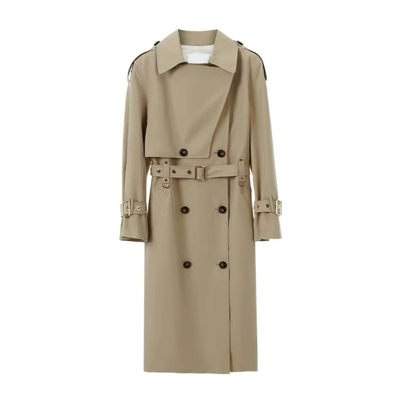 H269法式通勤中长款上衣气质秋季新款洋气风衣外套