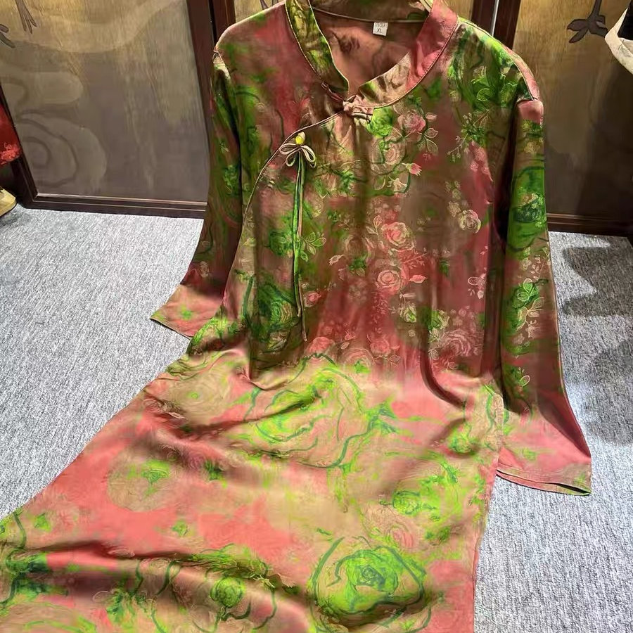 品优-【半城花絮】花萝手工改良旗袍气质古风连衣裙10467-敏敏
