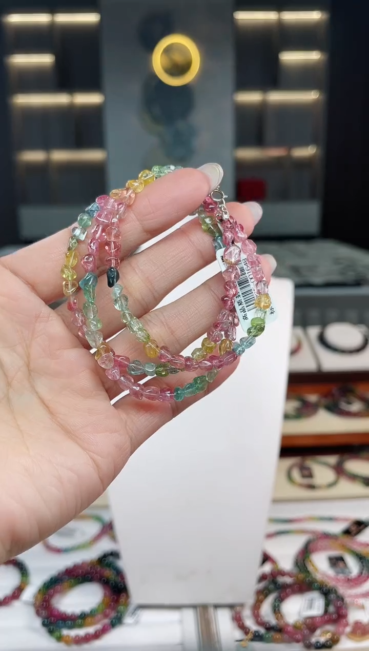 未镶嵌老矿碧玺三圈手串mm+碧玺（多样性发一条）T