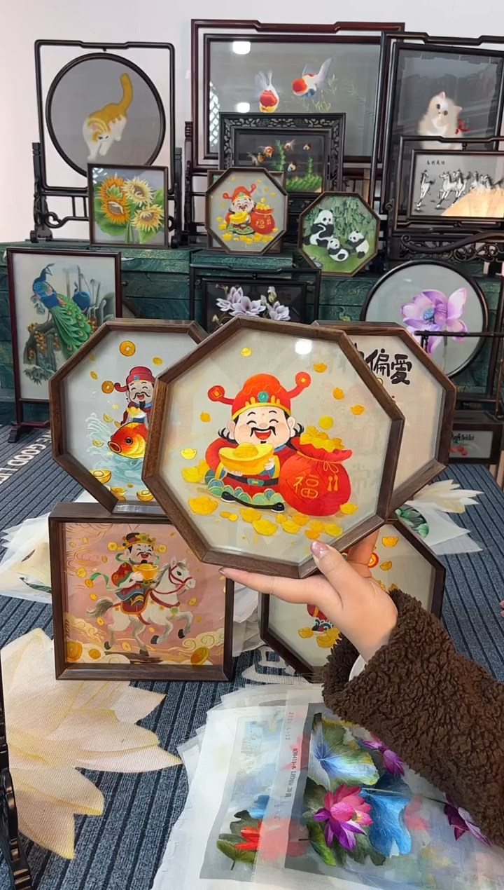 刺绣非遗双面绣摆台