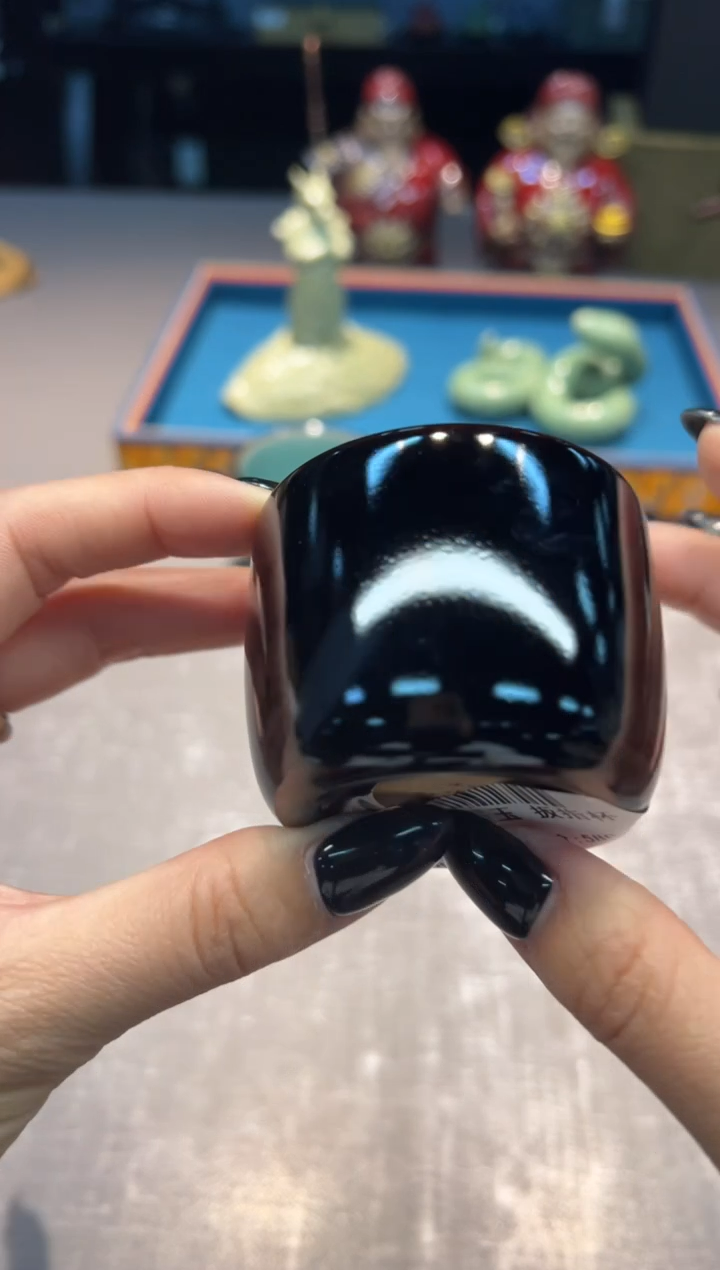 【闪购商品】龙泉 黄灿 墨 扳指杯