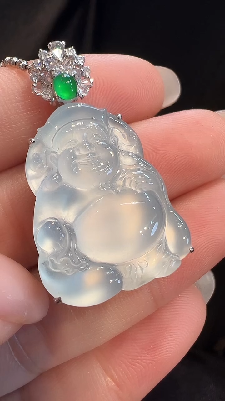 吊坠(不含链)18K金镶嵌翡翠AL6