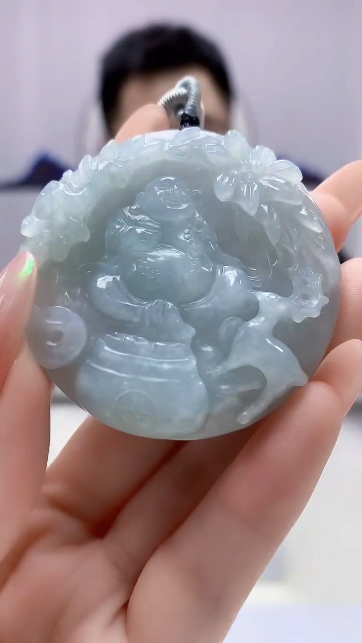 【闪购商品】定制翡翠未镶嵌5153DD-毛货挂件127