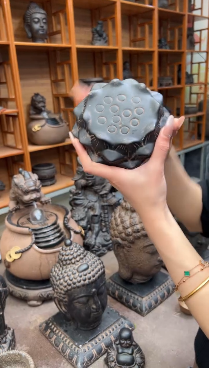 陶土【火山泥】莲蓬实心底座