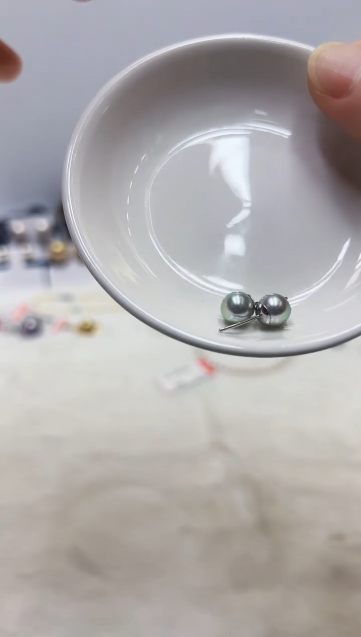 银S925镶嵌海水珍珠DA耳饰@@ye431