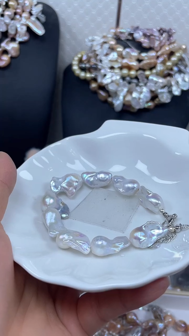 未镶嵌淡水珍珠手链【纯恬巴洛克饰品】