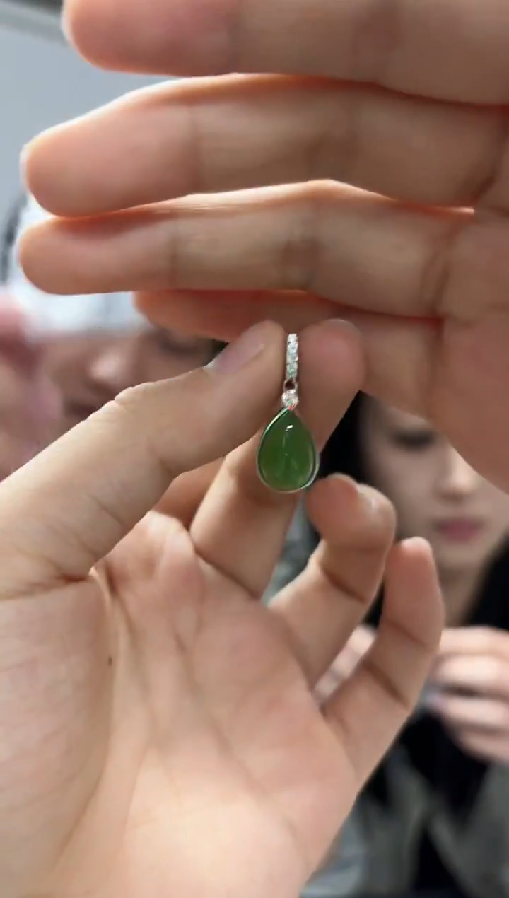 颈饰银S925镶嵌和田玉（多样性发一件）