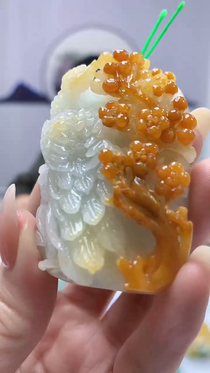 【闪购商品】定制翡翠未镶嵌5152DD-毛货挂件117