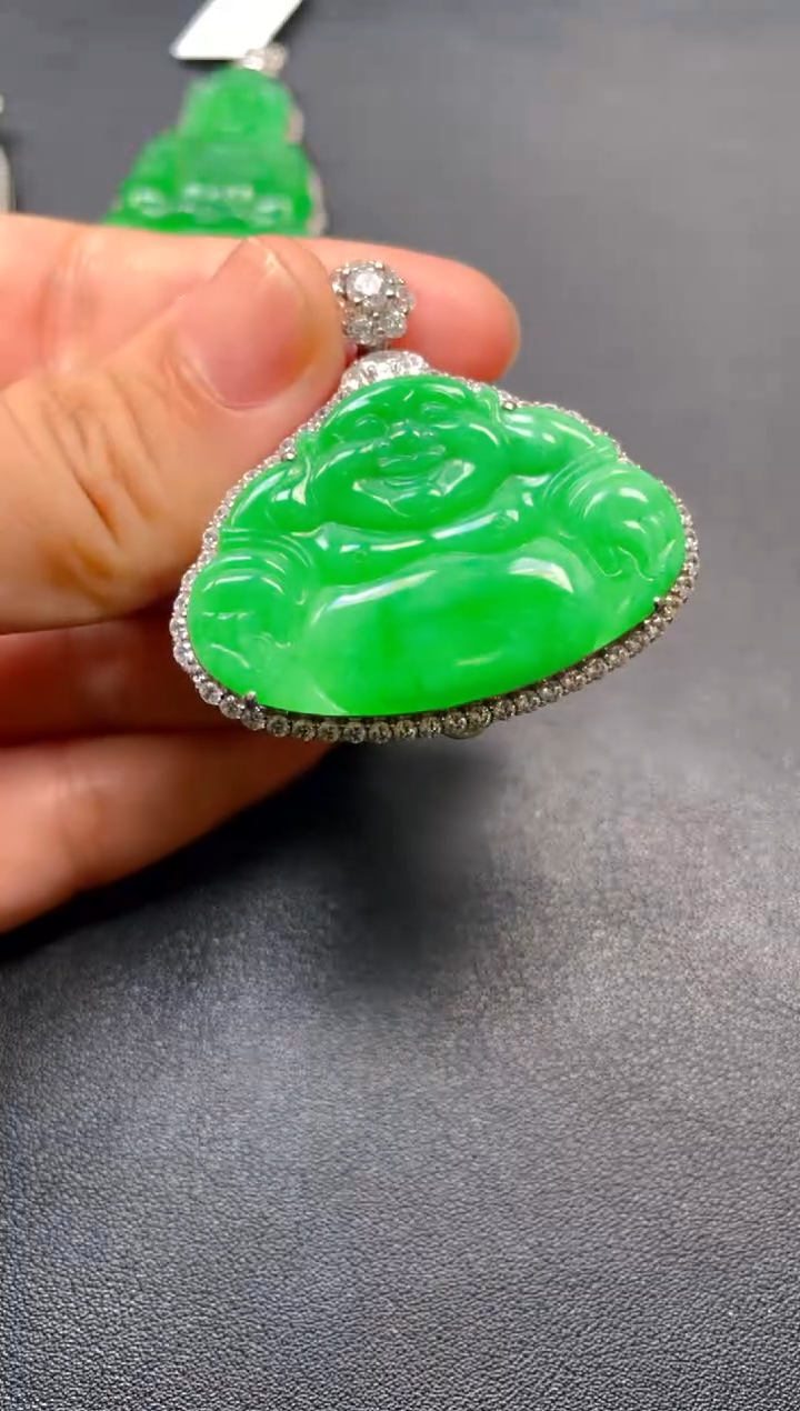 吊坠(不含链)银S925镶嵌翡翠吊坠