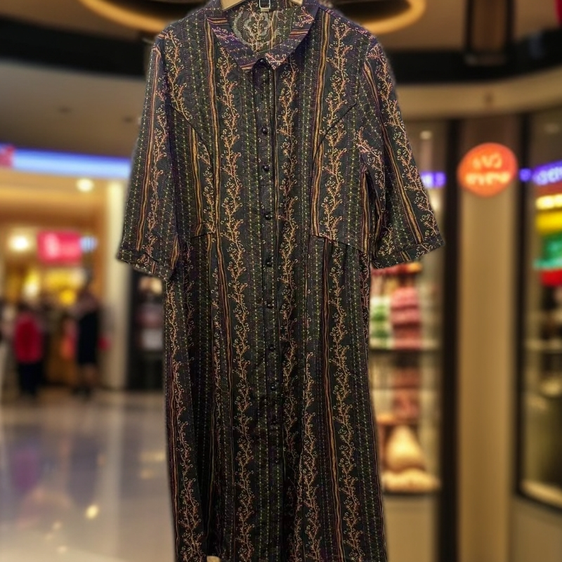 060透气裙子妈妈装新款秋蝉挽唱夏装洋气