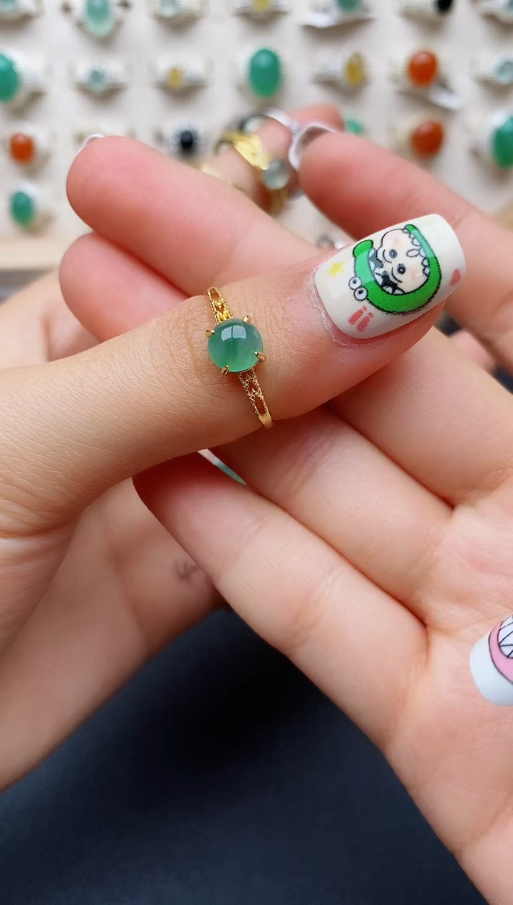 【闪购商品】翡翠戒指银S925镶嵌缅甸翡翠