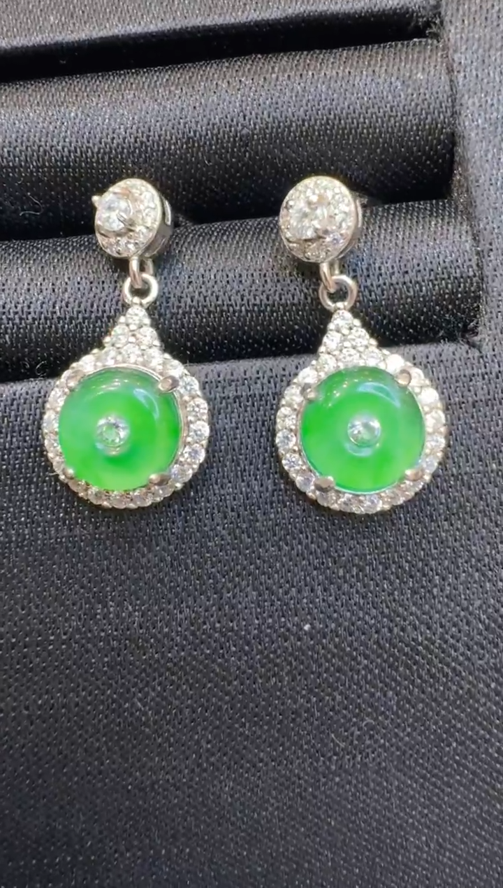银S925镶嵌翡翠耳饰多样性团购发一件