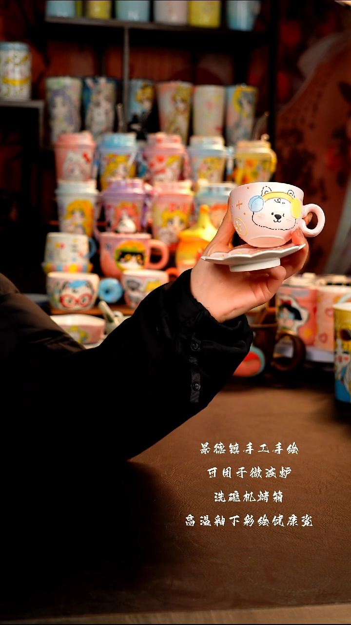 景德镇手工手绘陶瓷杯杯