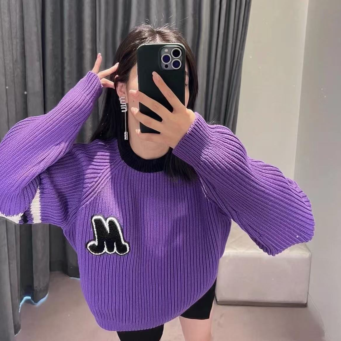 全新未使用 MIU MIU/缪缪 双双臻选/vv01566/缪缪毛衣