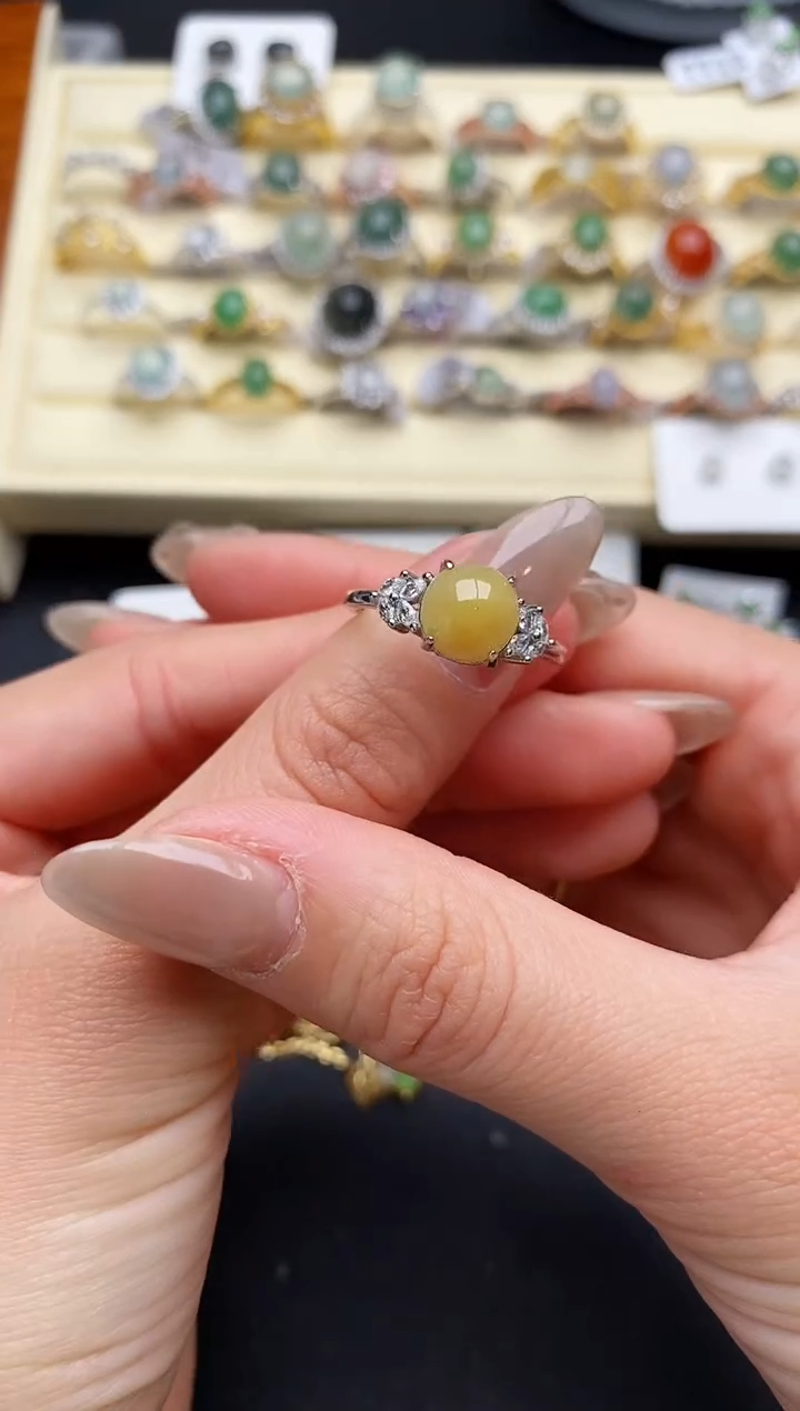 【闪购商品】翡翠戒指银S925镶嵌22222222+5