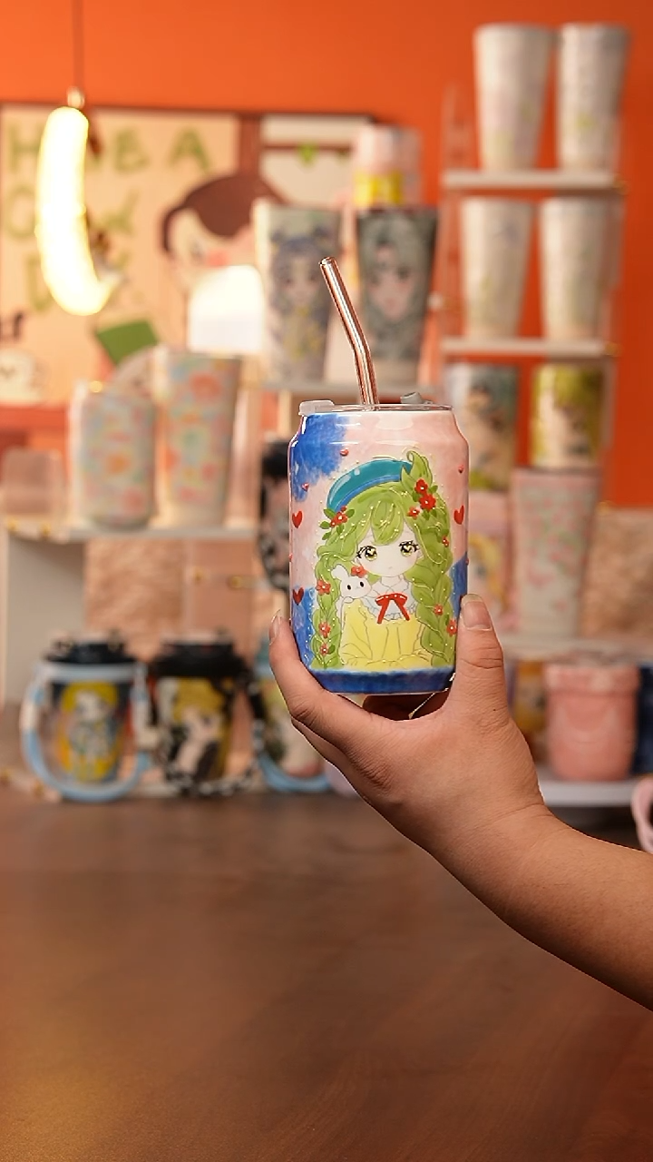 (玉泥）景德镇手工手绘万花文创陶瓷杯