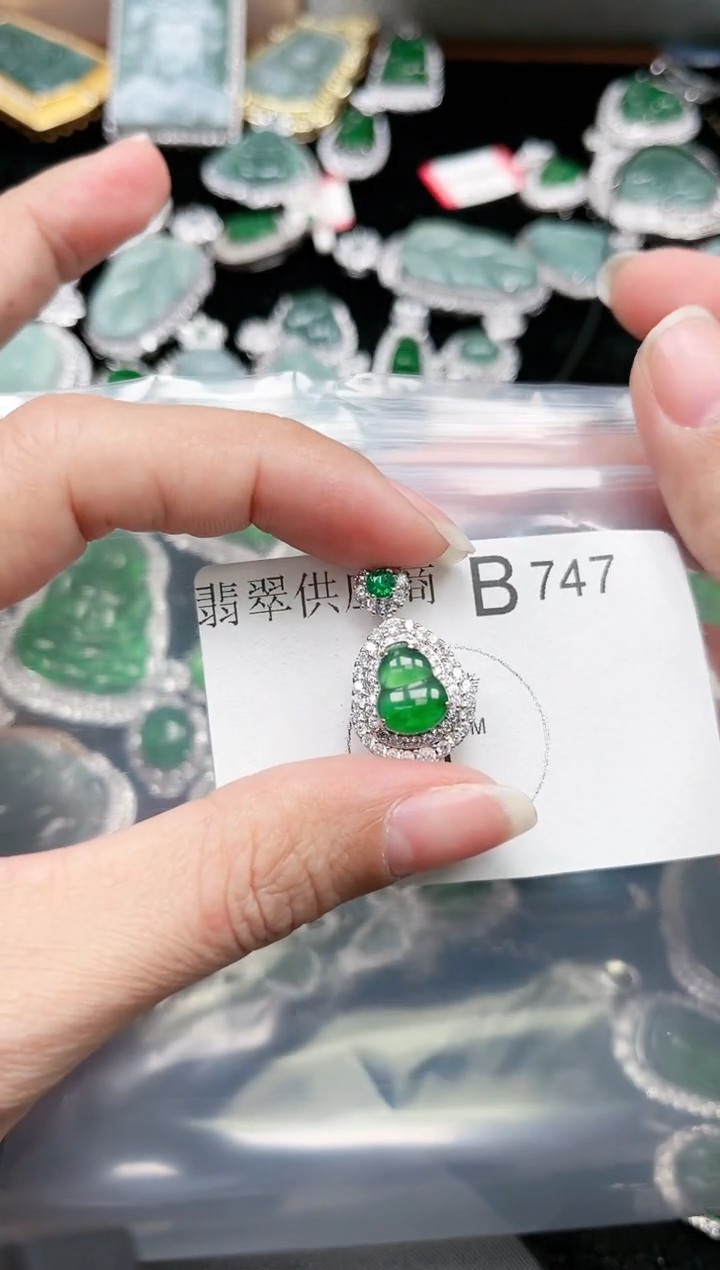【闪购商品】翡翠颈饰未镶嵌赠皮绳747